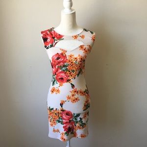 NWOT beautiful orange and ivory Floral dress